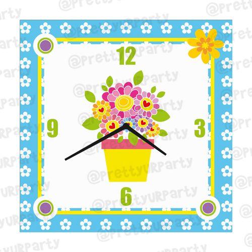 Personalised Flowers Clock RETURN GIFTS Pretty UR Party