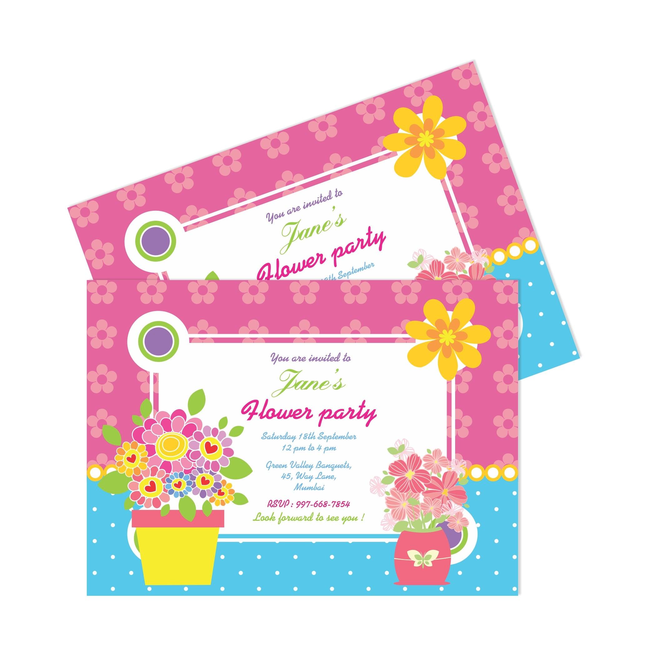 Flowers E-Invitations THEME PARTIES Pretty UR Party