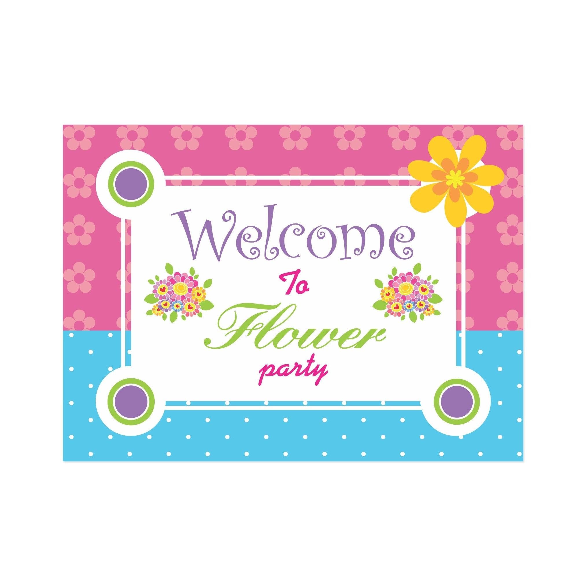 Flowers Theme Entrance Banner / Door Sign THEME PARTIES Pretty UR Party