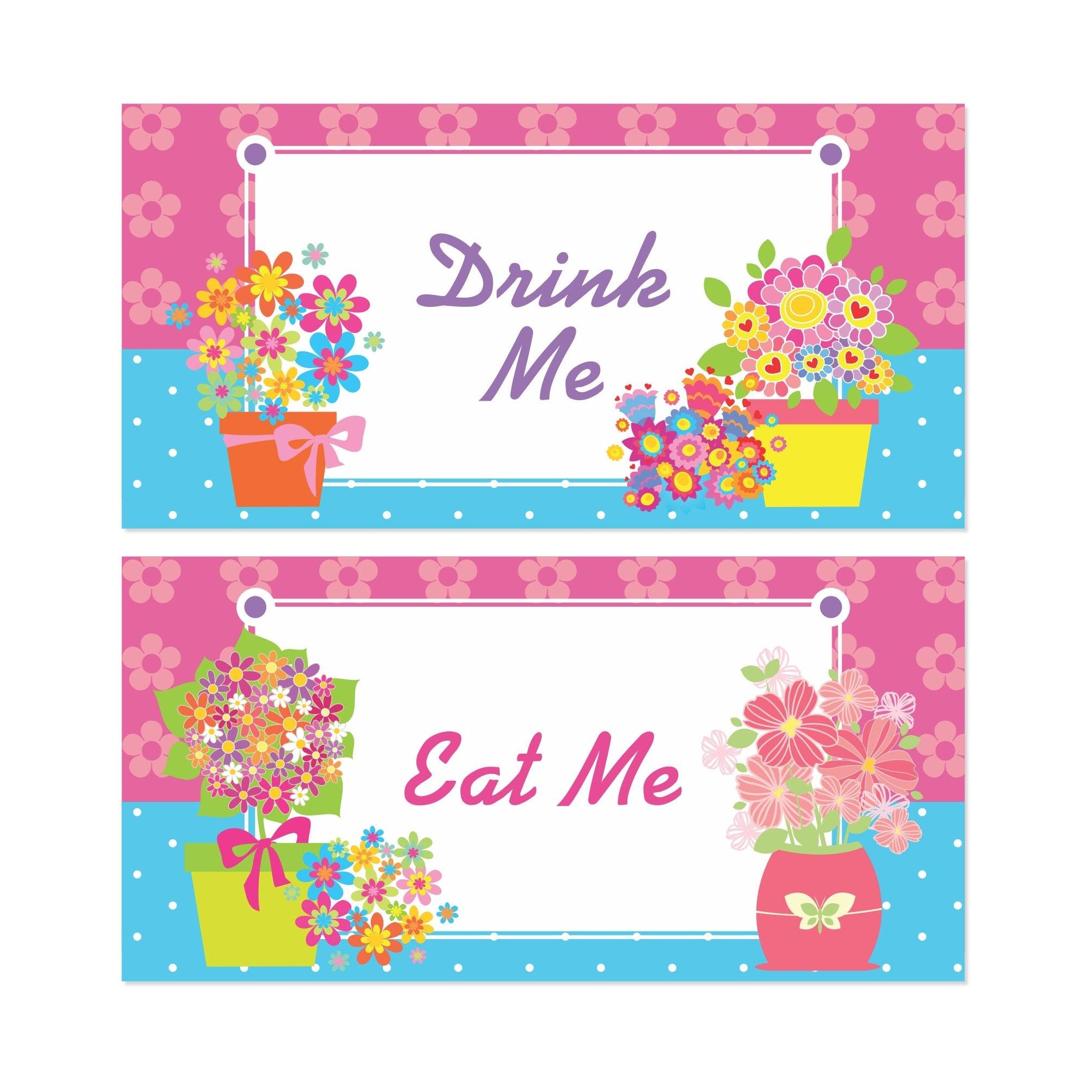 Flowers Theme Food Labels / Buffet Table Cards THEME PARTIES Pretty UR Party