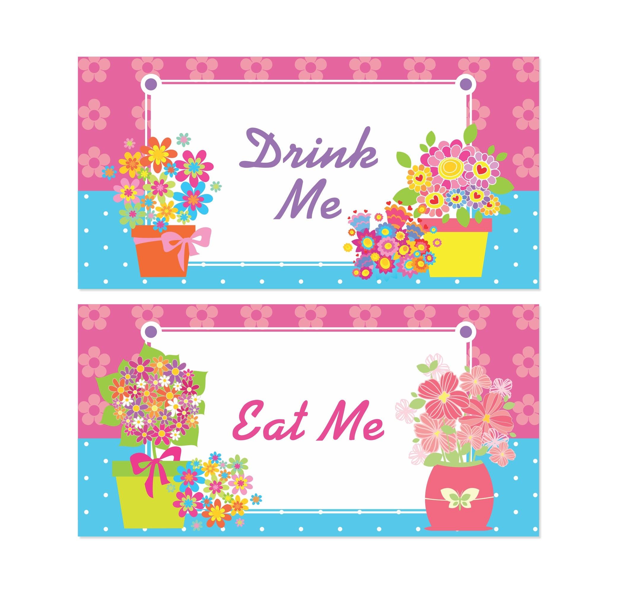 Flowers Theme Food Labels / Buffet Table Cards THEME PARTIES Pretty UR Party