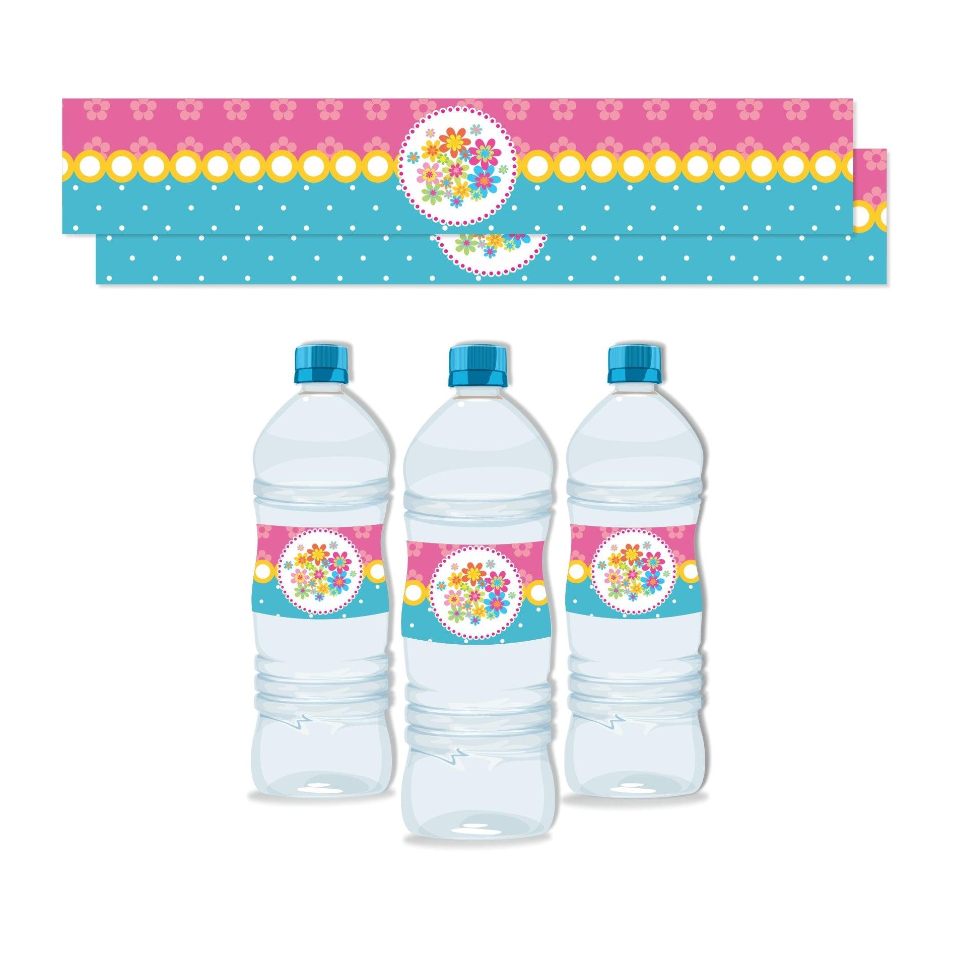 Flowers Bottle Labels THEME PARTIES Pretty UR Party