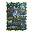 Frozen Fever Chalkboard Poster PERSONALISED Pretty UR Party
