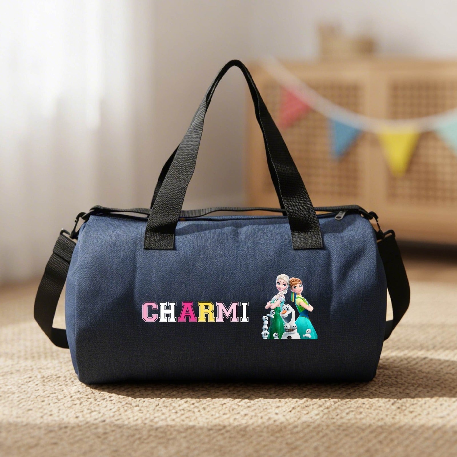 Personalised Denim Duffle Bag Personalised Denim Duffle Bag