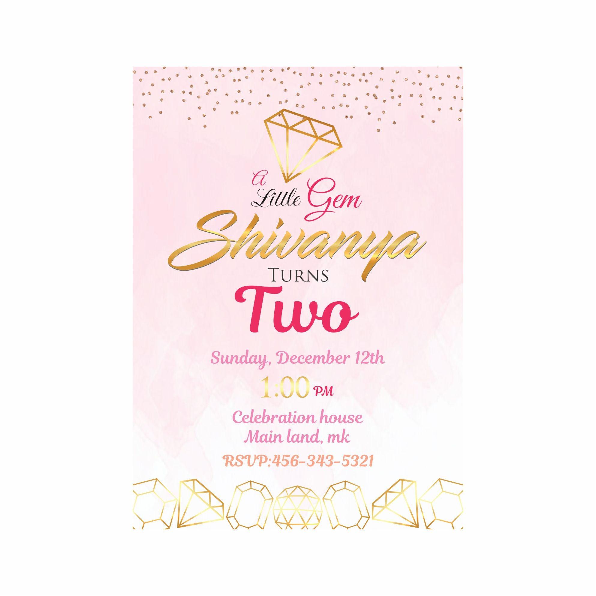 Gem and Glitter Theme E-Invitations ALL PARTY SUPPLIES Pretty UR Party