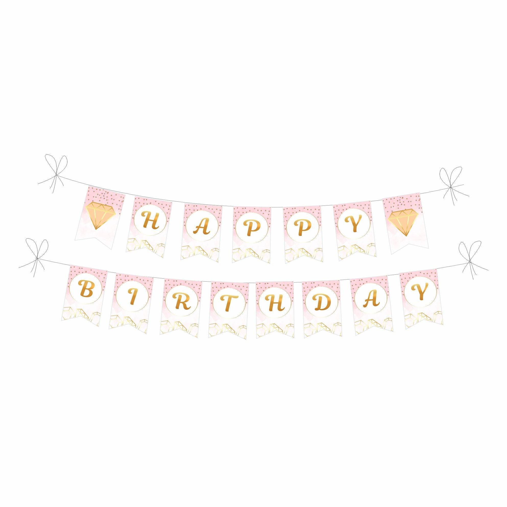 Gem and Glitter Theme Bunting BIRTHDAYS Pretty UR Party