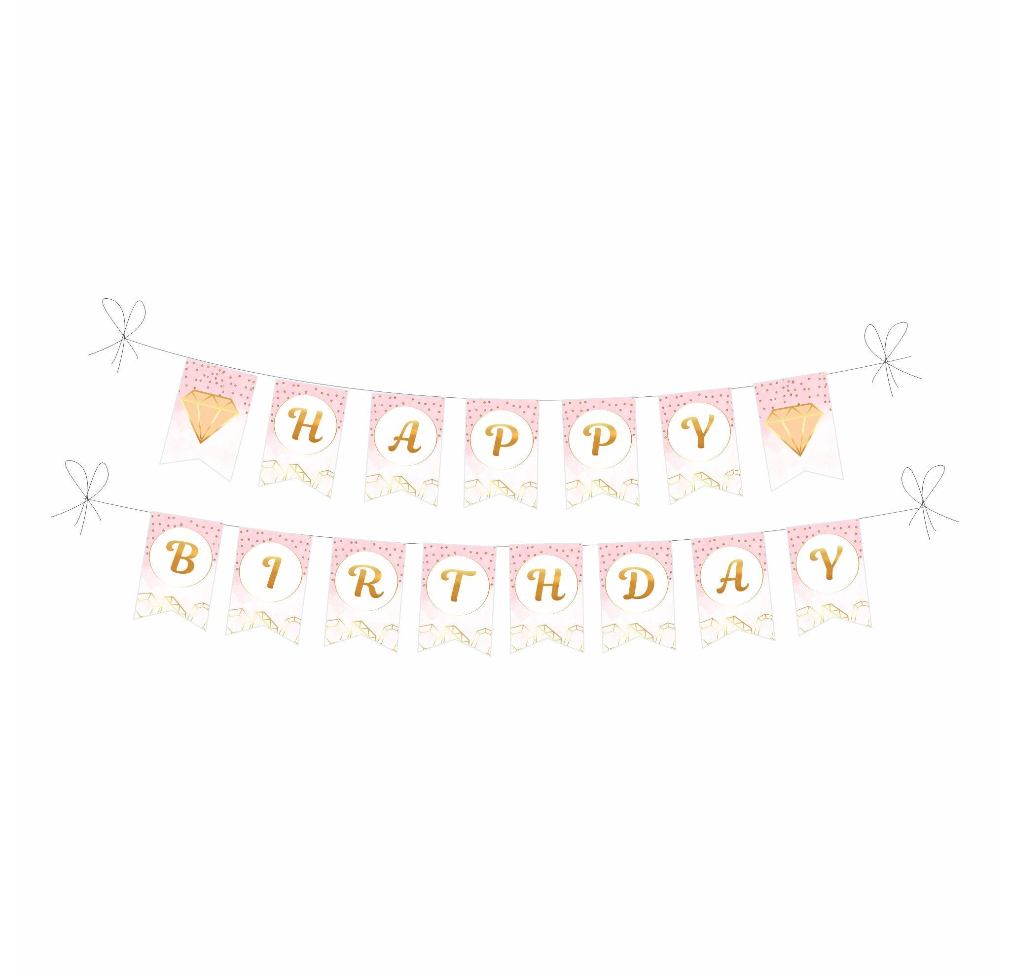 Gem and Glitter Theme Bunting BIRTHDAYS Pretty UR Party