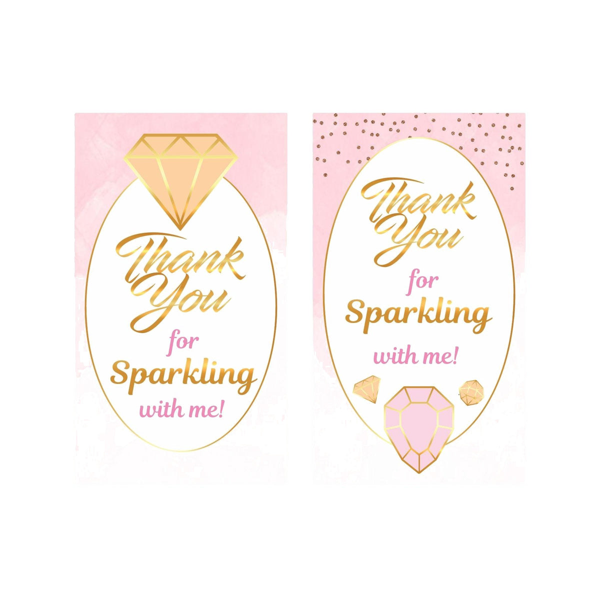 Gem and Glitter Theme Thank you Tags