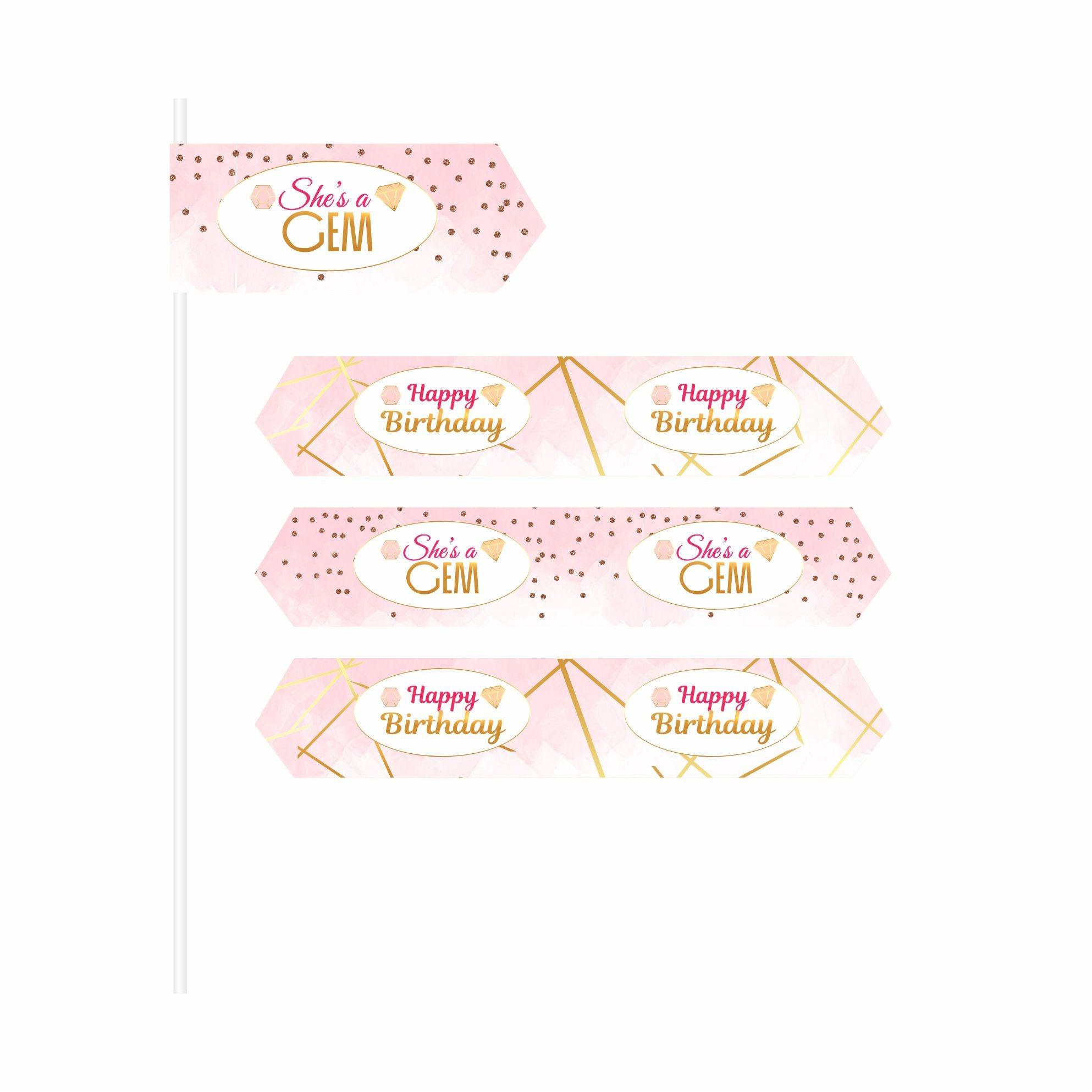 Gem and Glitter Theme Drink Straws THEME PARTIES Pretty UR Party