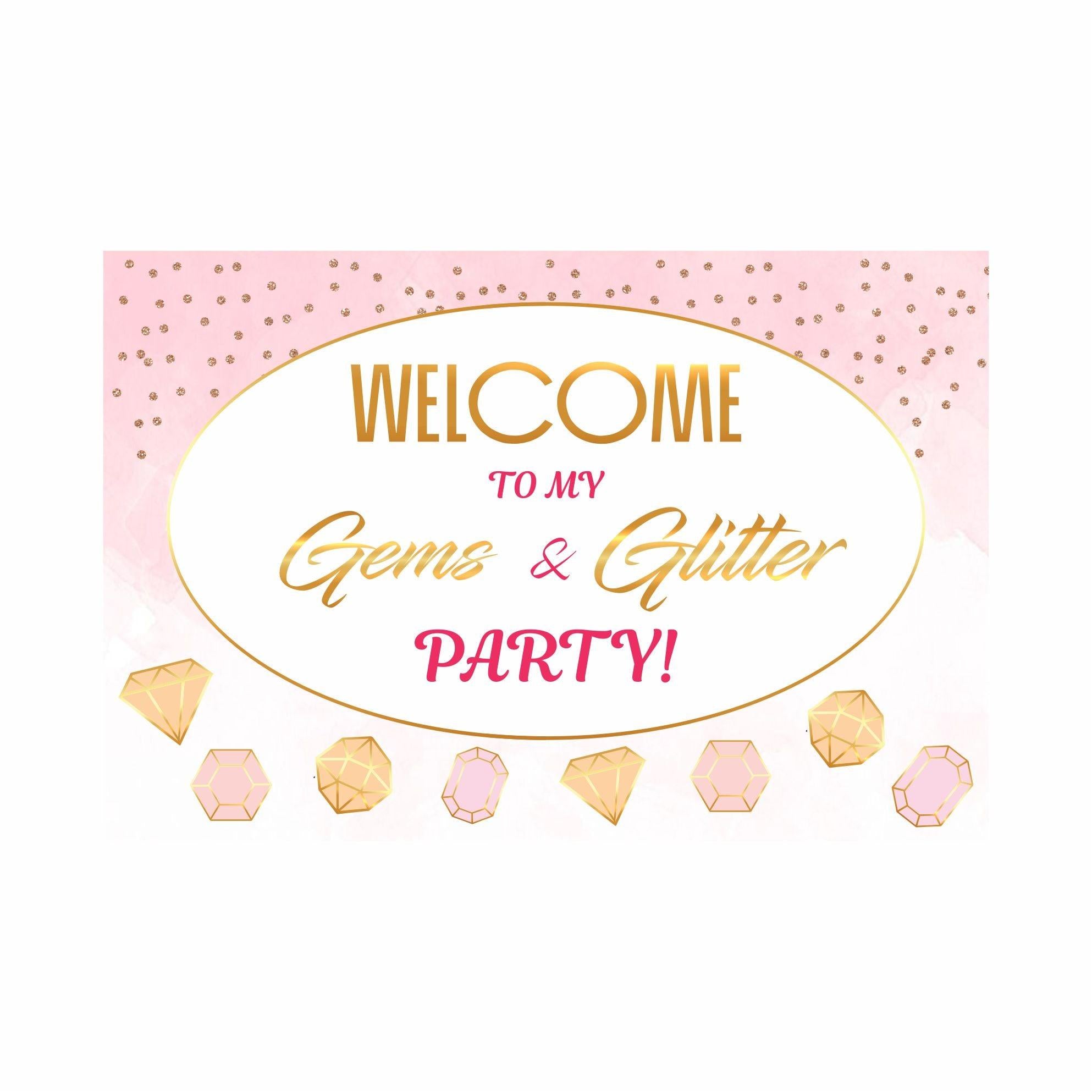 Gem and Glitter Theme Entrance Banner / Door Sign THEME PARTIES Pretty UR Party