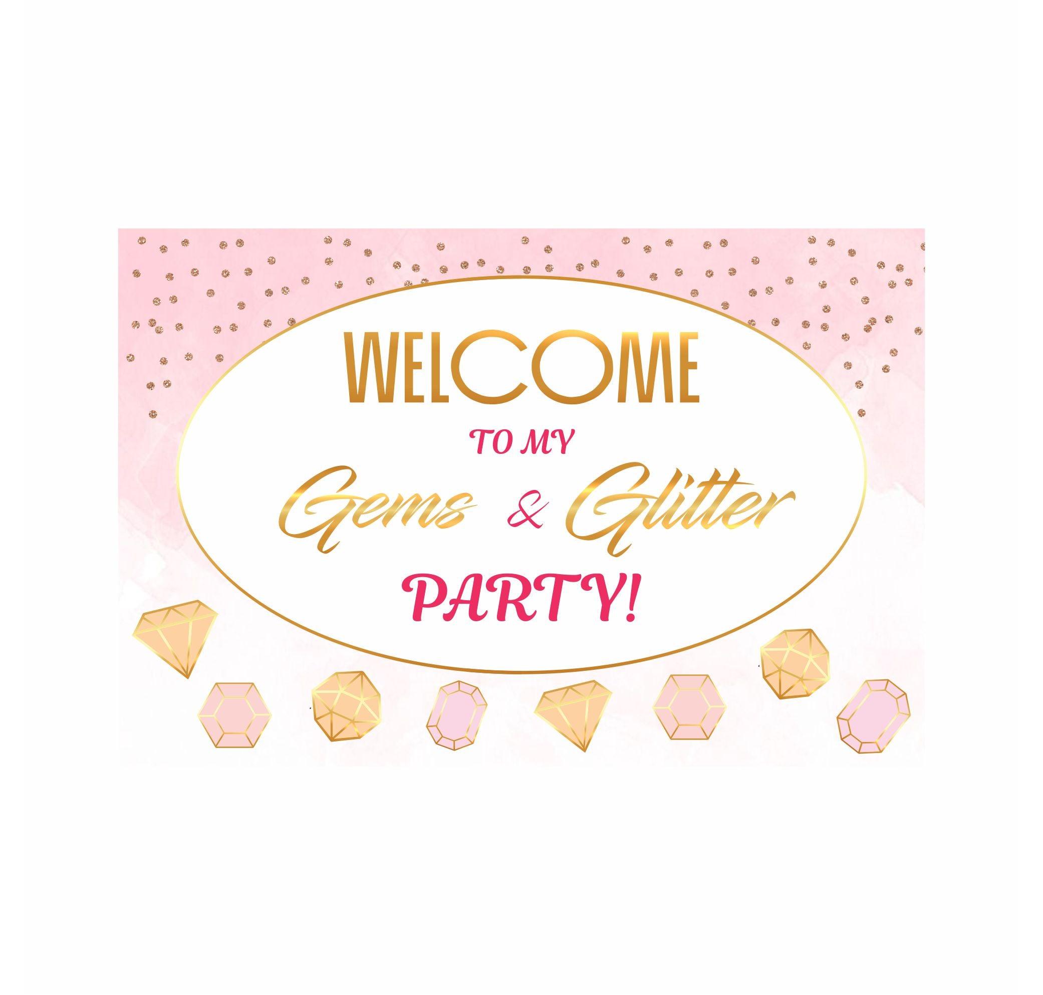 Gem and Glitter Theme Entrance Banner / Door Sign THEME PARTIES Pretty UR Party