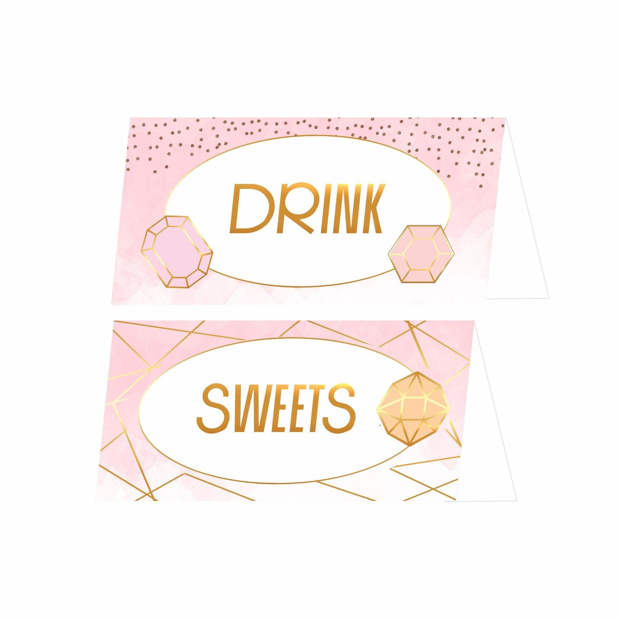 Gem and Glitter Theme Food Labels / Buffet Table Cards THEME PARTIES Pretty UR Party