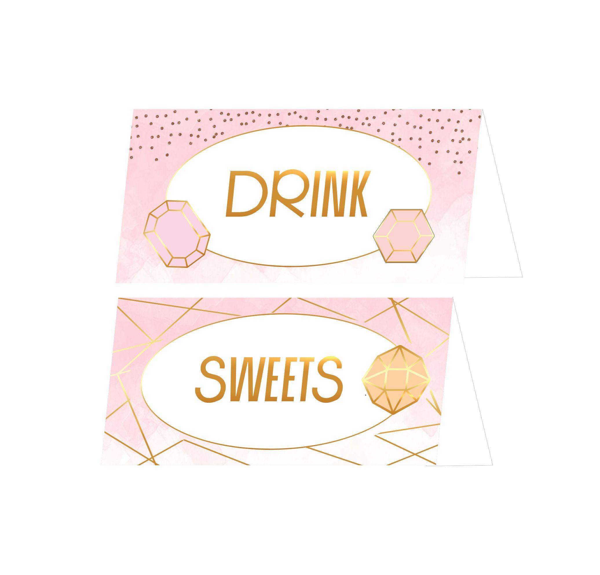 Gem and Glitter Theme Food Labels / Buffet Table Cards THEME PARTIES Pretty UR Party