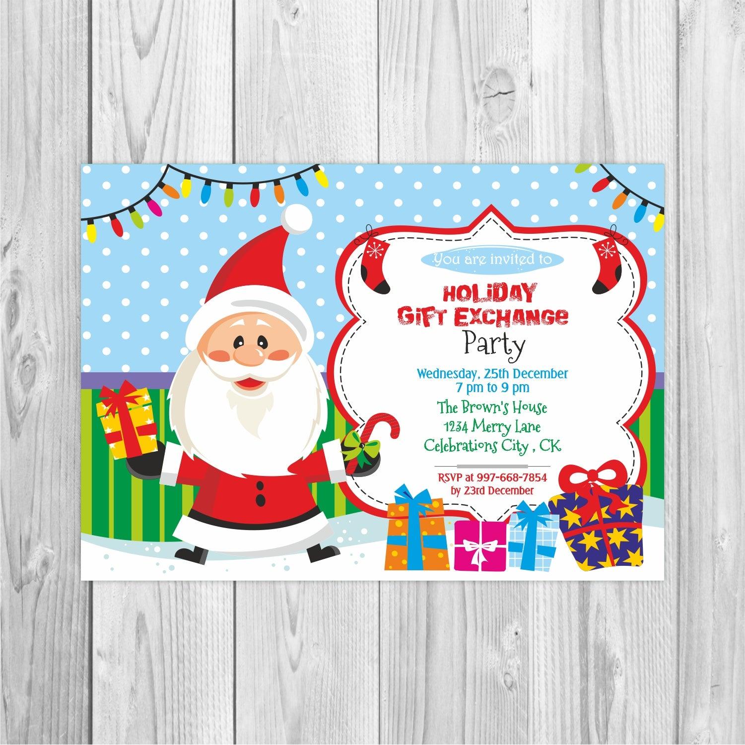 Christmas Gift Exchange Invitations ALL PARTY SUPPLIES Pretty UR Party