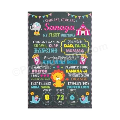 Girly Carnival Theme Chalkboard Poster PERSONALISED Pretty UR Party