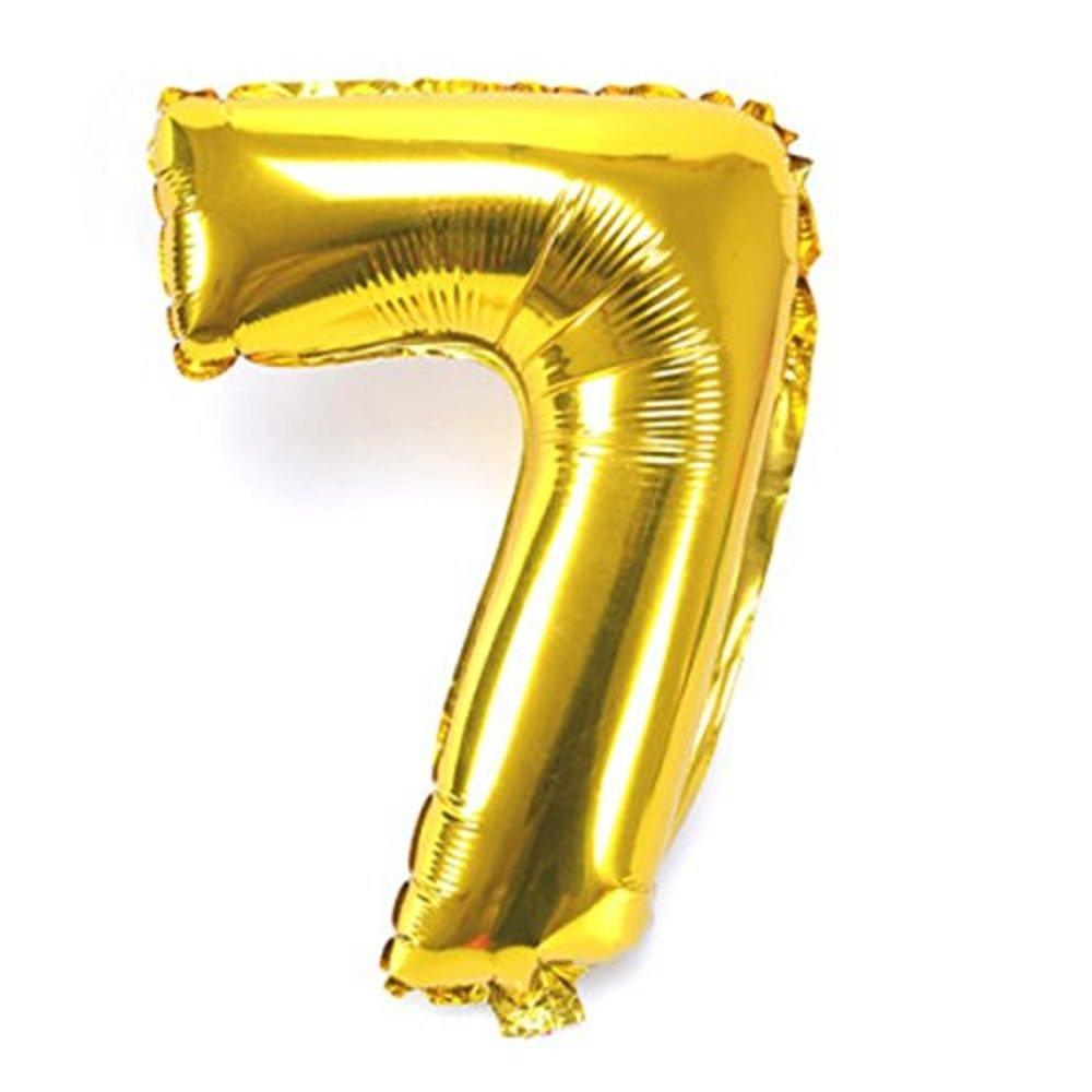 7 Number Foil Balloon ALL PARTY SUPPLIES Pretty UR Party 16 inch Gold