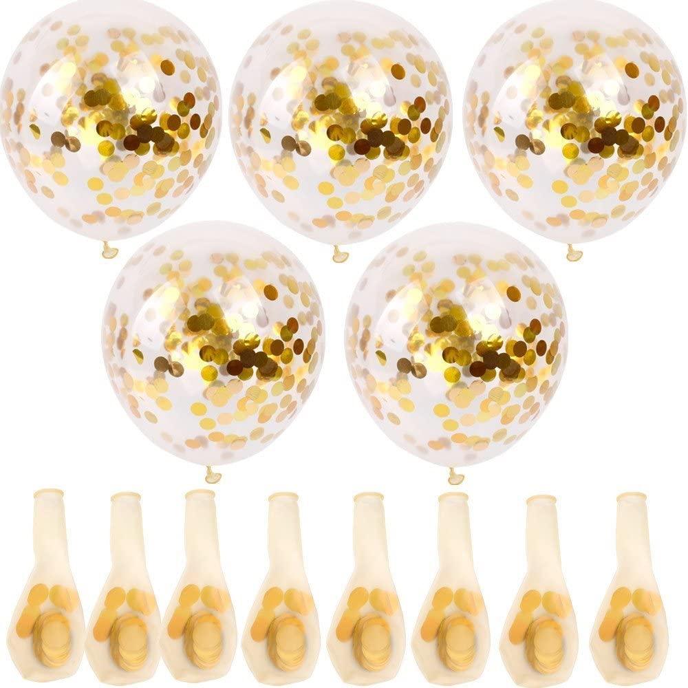Gold Confetti Balloons - Pack of 5 ALL PARTY SUPPLIES Pretty UR Party