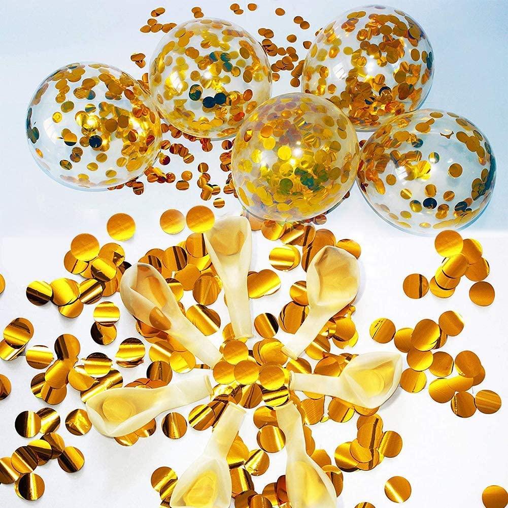 Gold Confetti Balloons - Pack of 5 ALL PARTY SUPPLIES Pretty UR Party