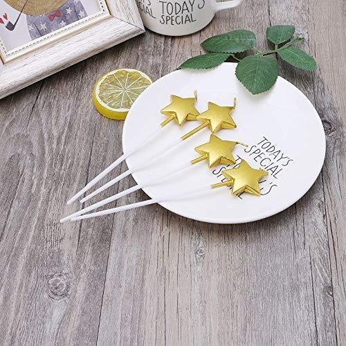 Golden Star Candle - Pack of 4 THEME PARTIES Pretty UR Party