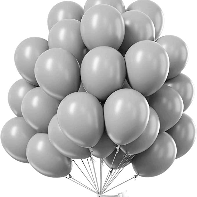 Gray Latex Balloon - Pack of 50 THEME PARTIES Pretty UR Party