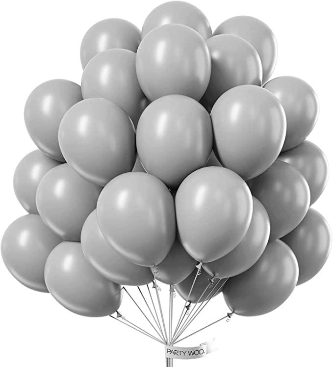 Gray Latex Balloon - Pack of 50 THEME PARTIES Pretty UR Party