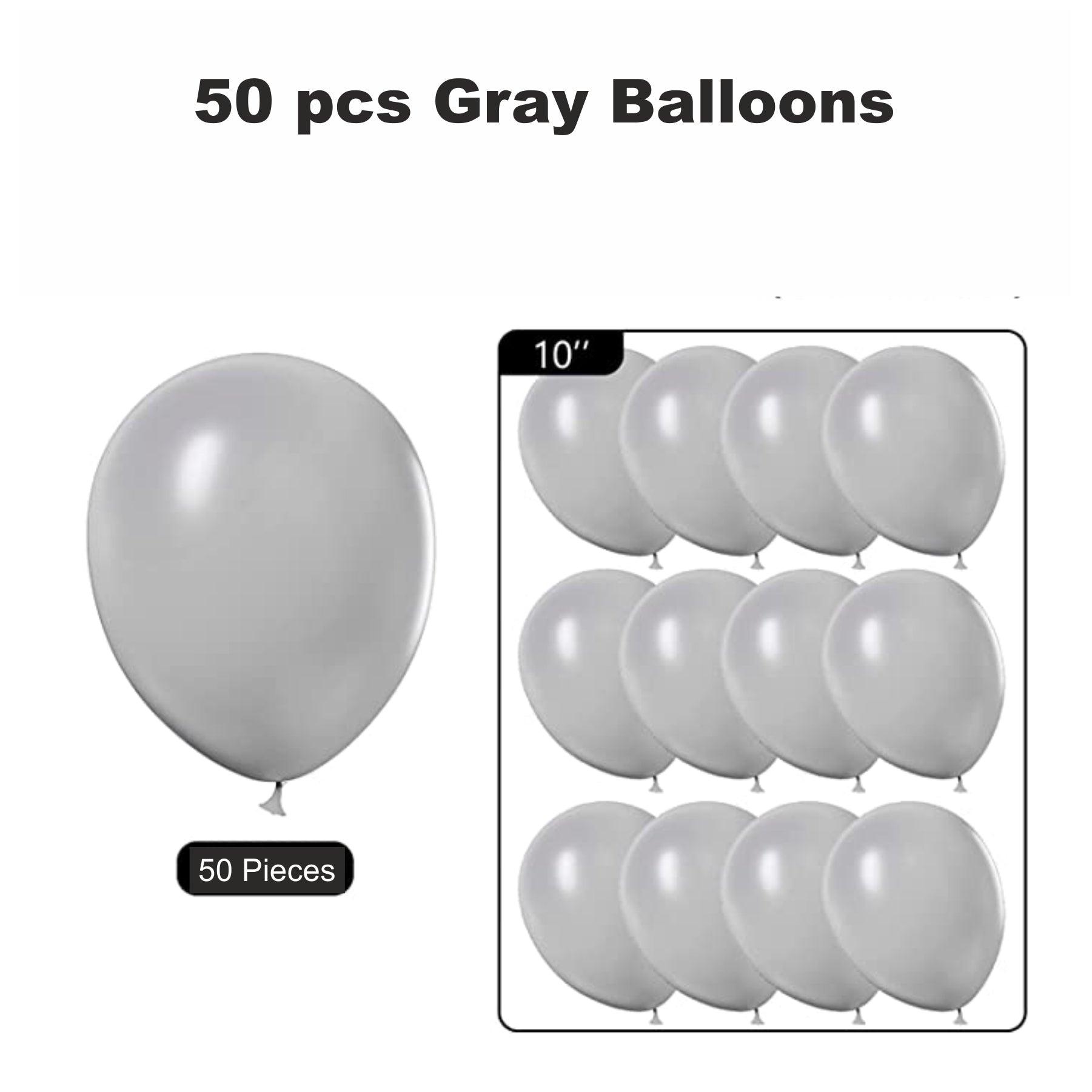 Gray Latex Balloon - Pack of 50 THEME PARTIES Pretty UR Party
