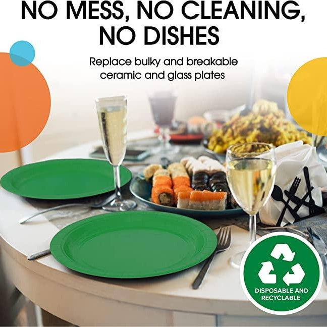 Green Paper Plates - Pack of 10 THEME PARTIES Pretty UR Party
