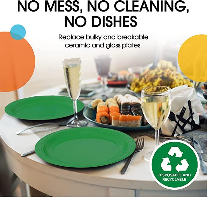 Green Paper Plates - Pack of 10 THEME PARTIES Pretty UR Party