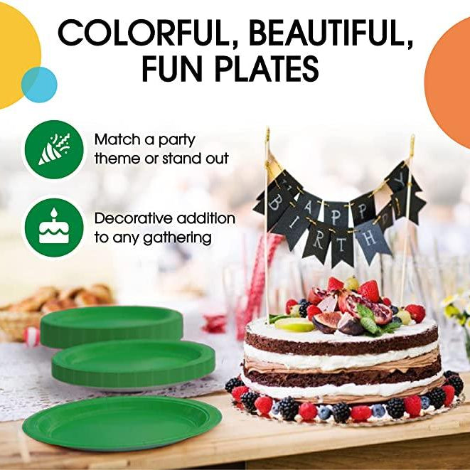 Green Paper Plates - Pack of 10 THEME PARTIES Pretty UR Party