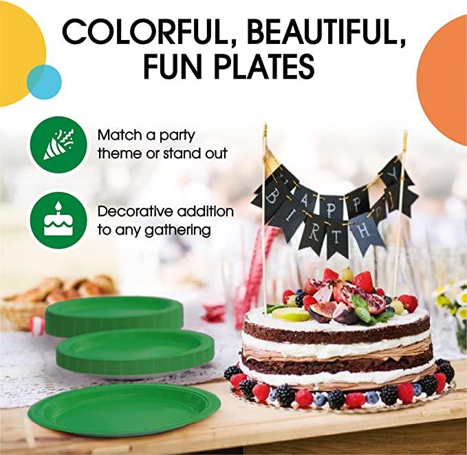 Green Paper Plates - Pack of 10 THEME PARTIES Pretty UR Party
