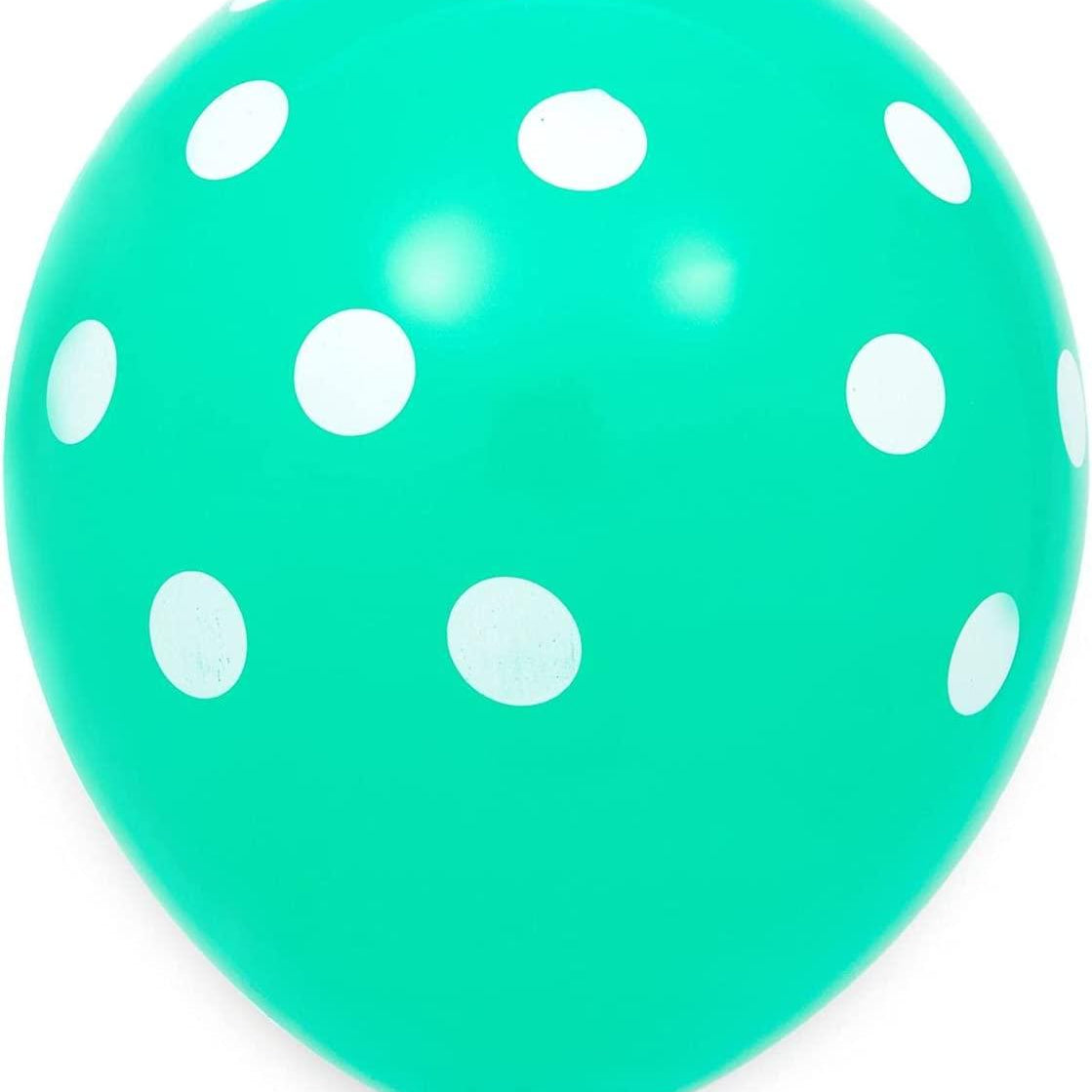 Green Polka Dots Latex Balloons  - Pack of 25 THEME PARTIES Pretty UR Party