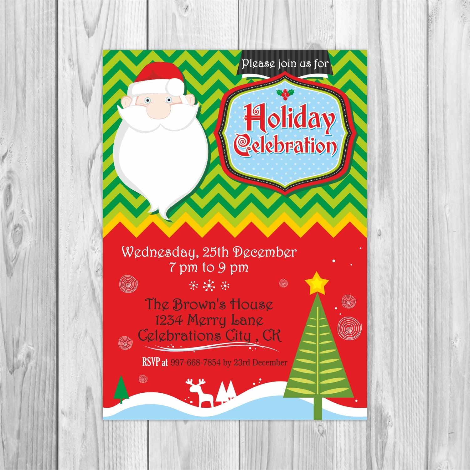 Christmas Holiday Celebration Invitations ALL PARTY SUPPLIES Pretty UR Party