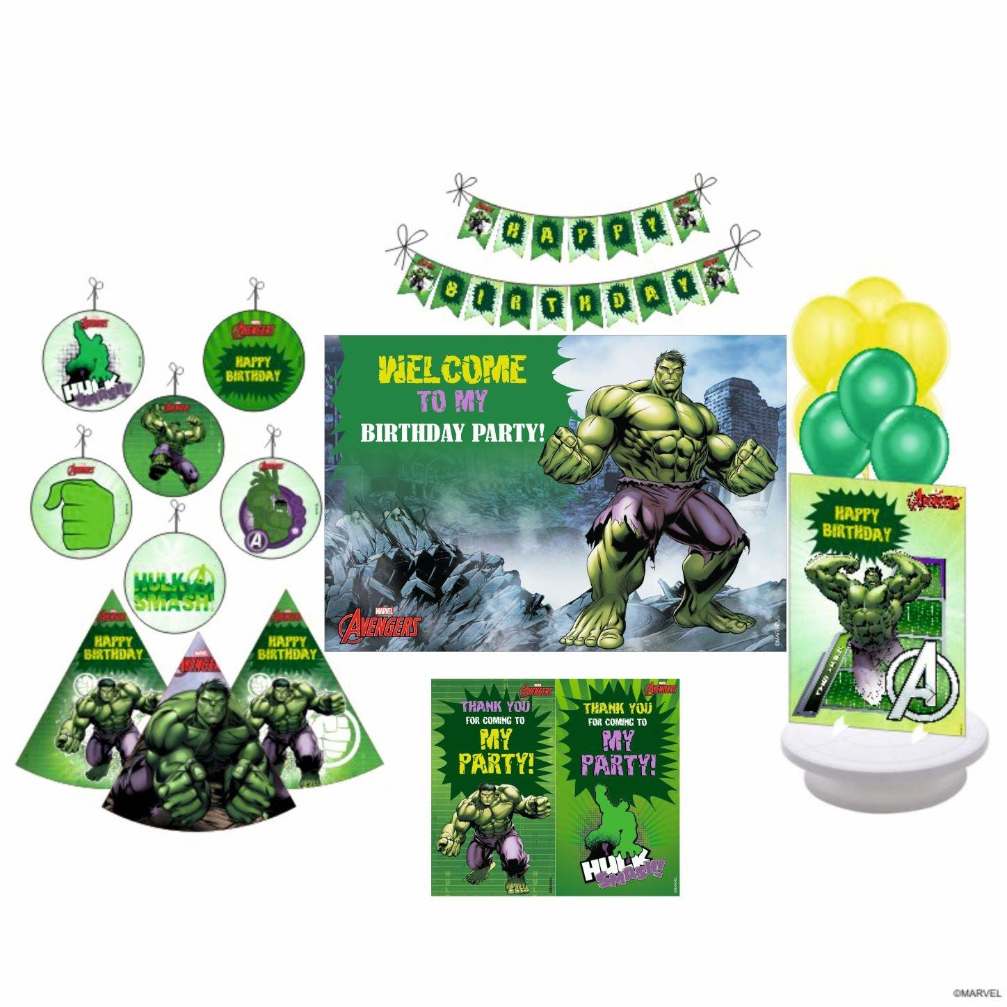 Marvel Hulk Party Decorations Kit - 80 pieces combo pack THEME PARTIES Pretty UR Party