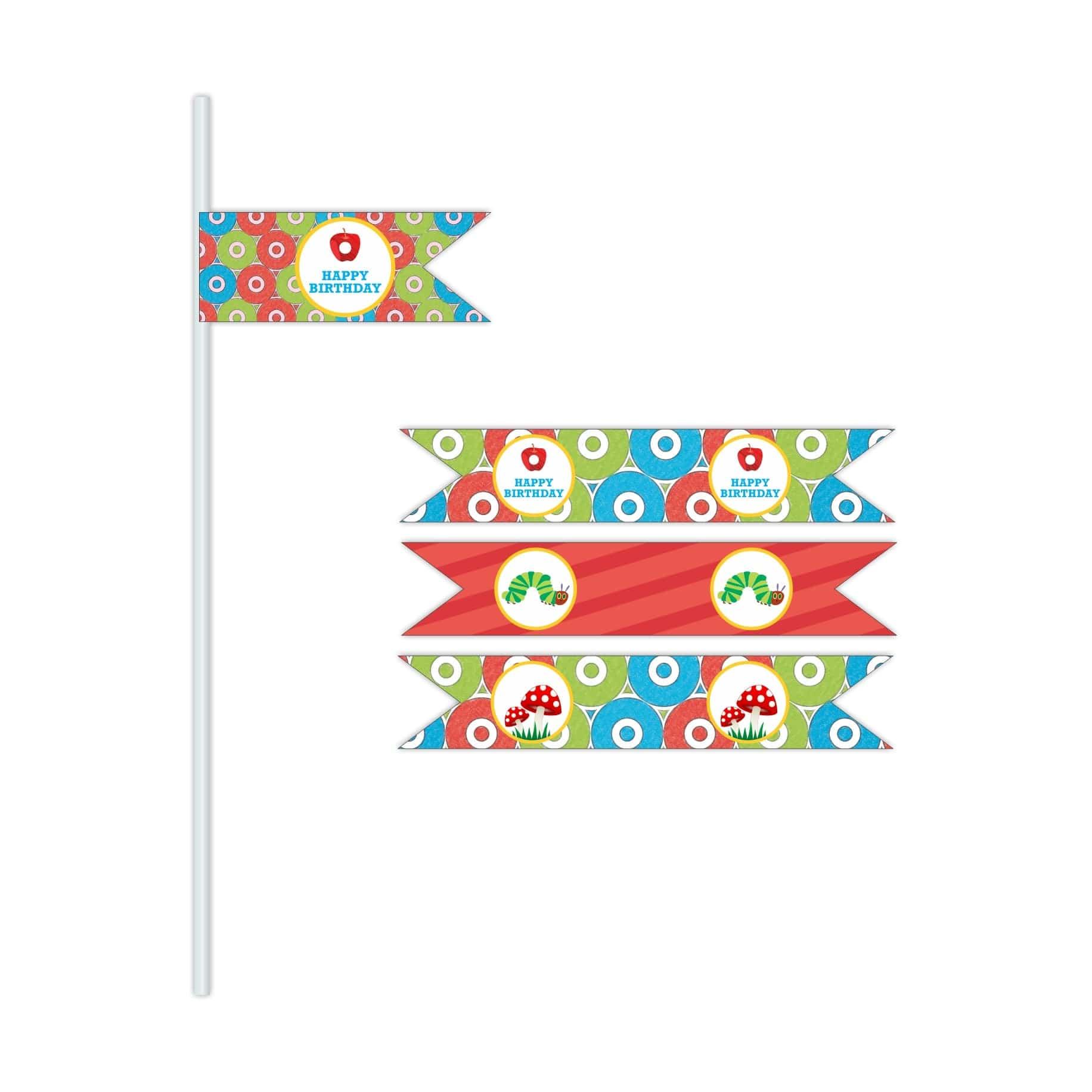The Hungry Caterpillar Drink Straws THEME PARTIES Pretty UR Party