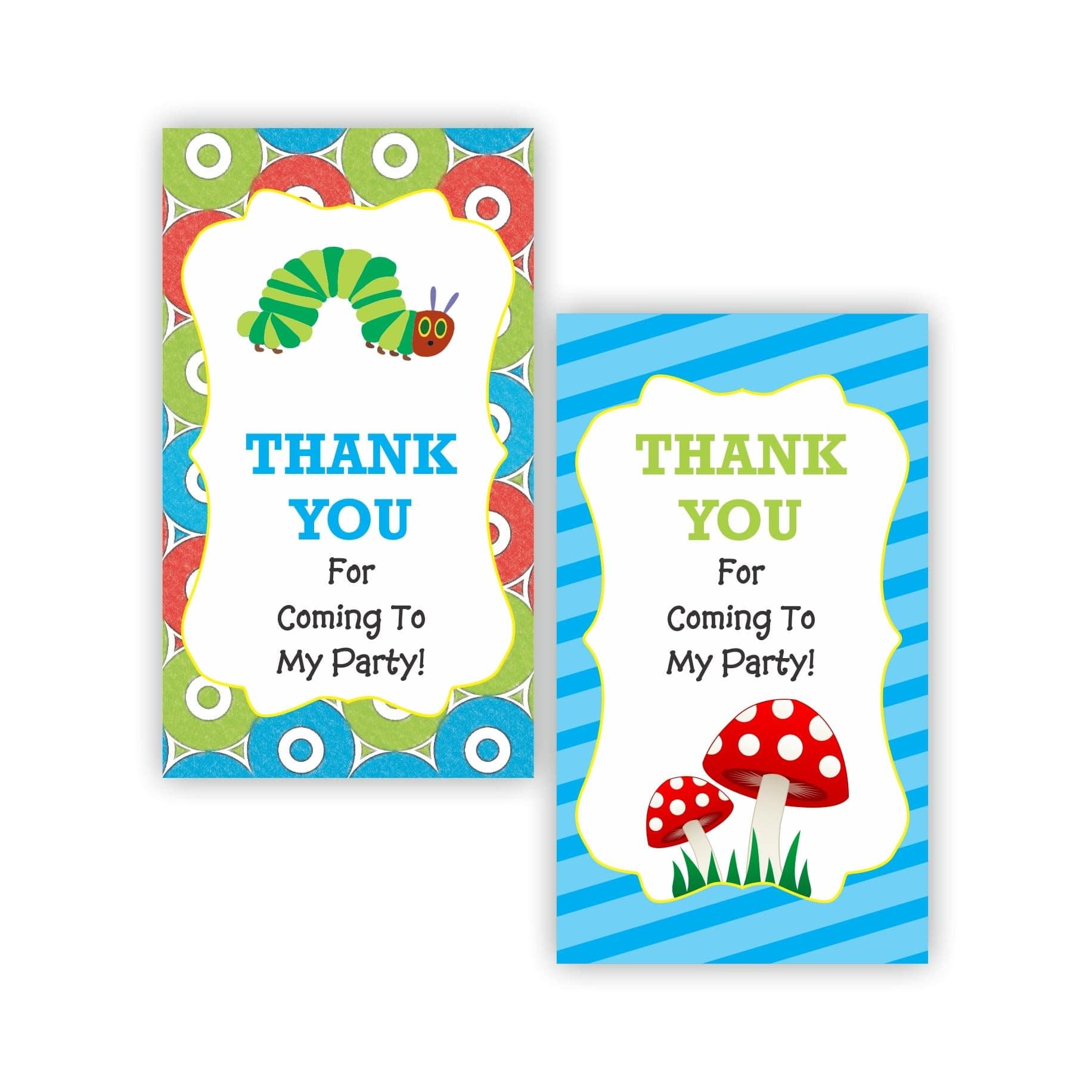 The Hungry Caterpillar Thank you Tags THEME PARTIES Pretty UR Party