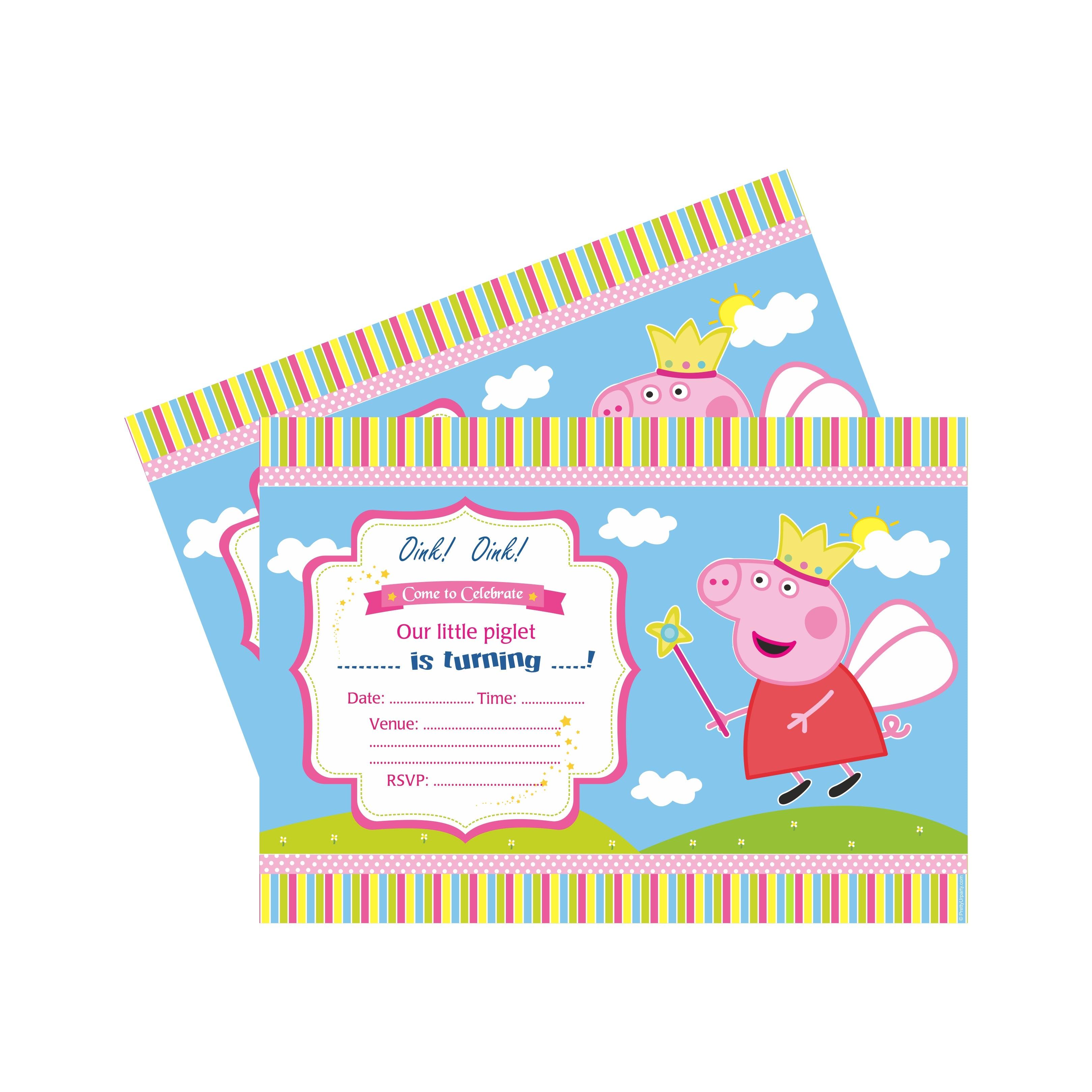 Peppa pig Inspired Invitations -01 THEME PARTIES Pretty UR Party