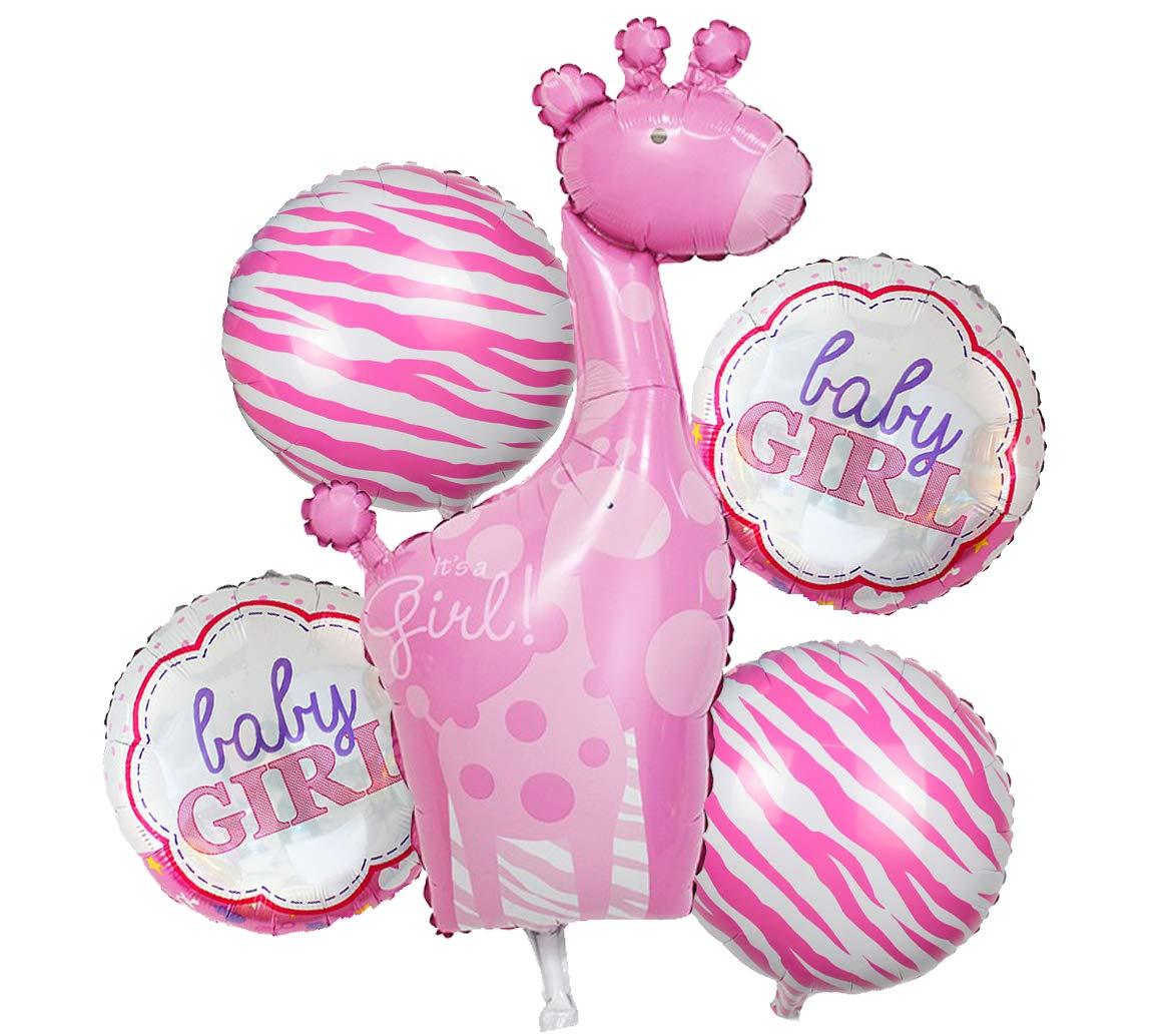 Its a Girl Giraffe Balloon - 5 pieces Set ALL PARTY SUPPLIES Pretty UR Party