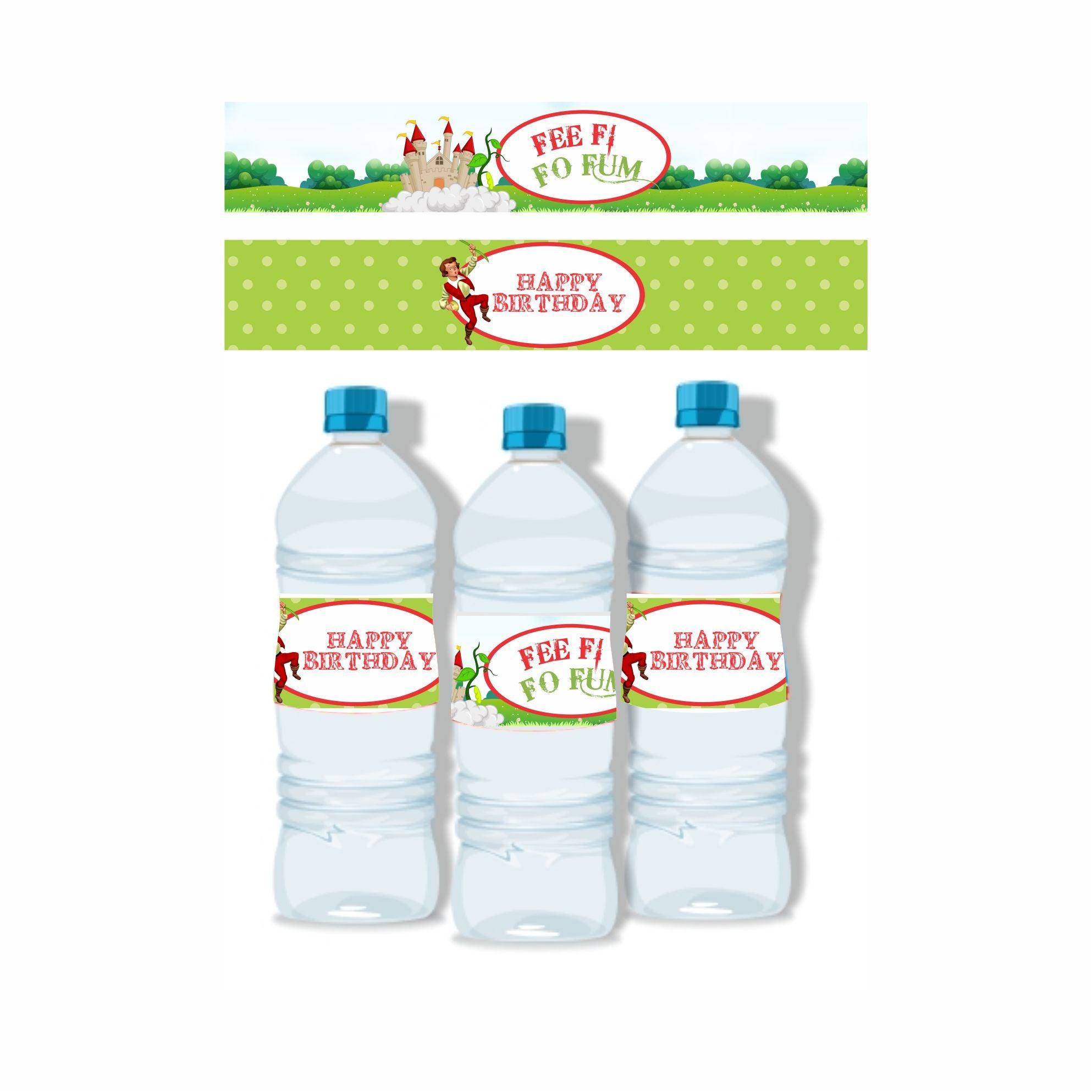 Jack & The Beanstalk Theme Water Bottle Labels THEME PARTIES Pretty UR Party