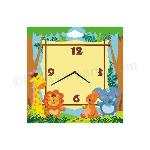 Personalised Jungle Theme Clock THEME PARTIES Pretty UR Party