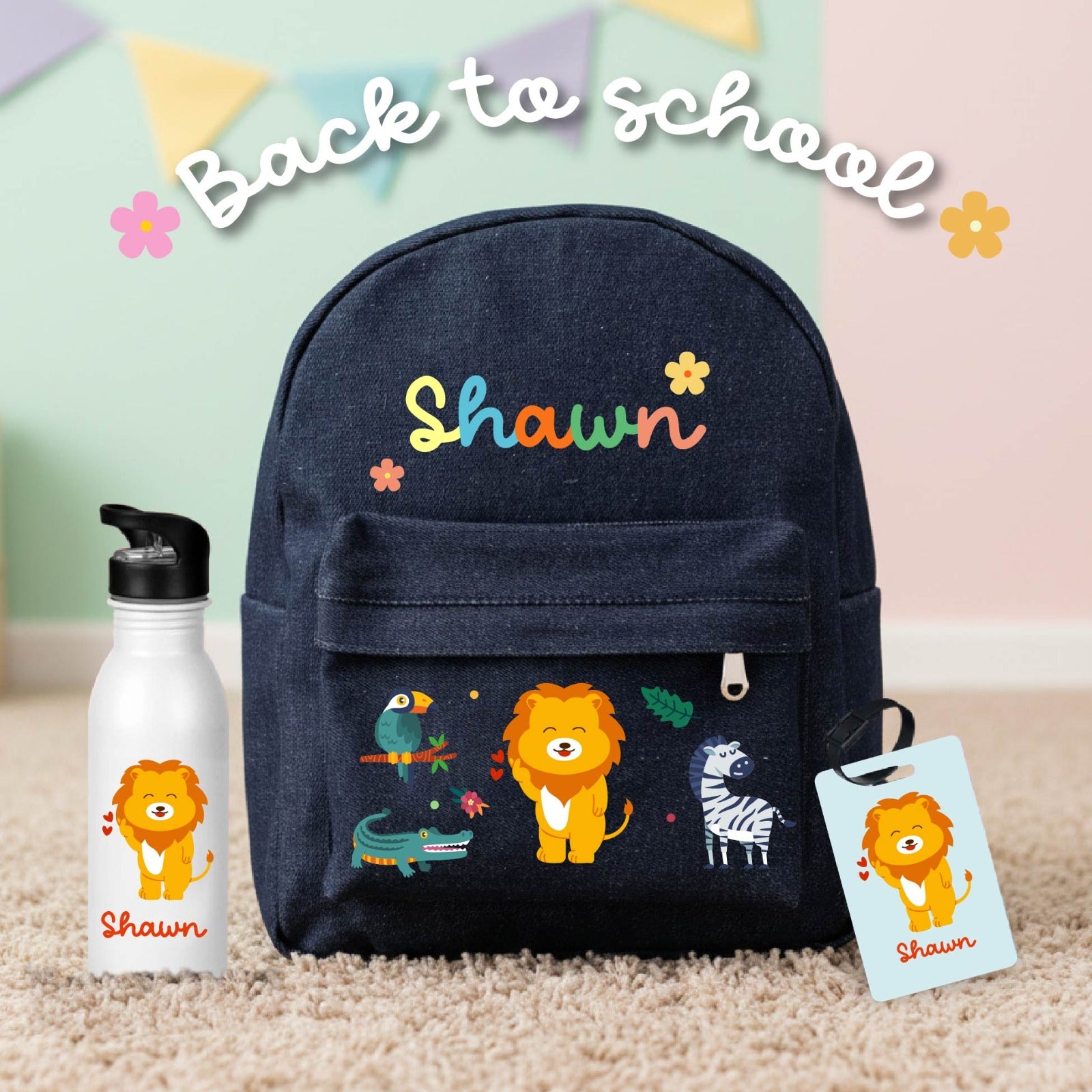 Personalised Denim Backpack Combo Personalised Denim Backpack Combo