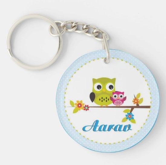 Personalised Owl Keychain THEME PARTIES Pretty UR Party