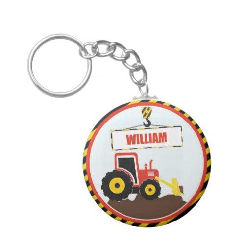 Personalised Construction Keychain THEME PARTIES Pretty UR Party