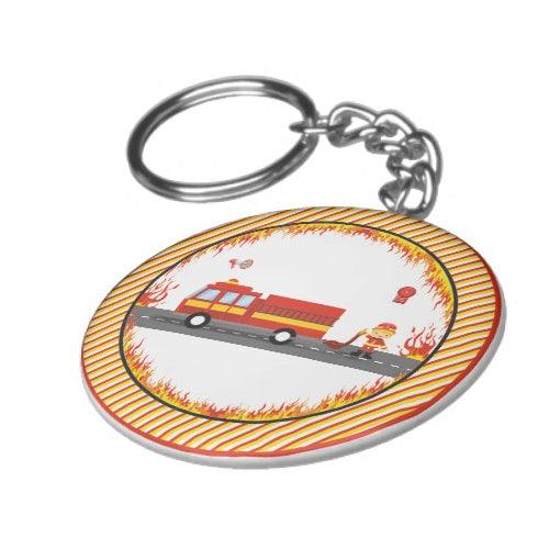 Personalised Fire Truck Keychain RETURN GIFTS Pretty UR Party