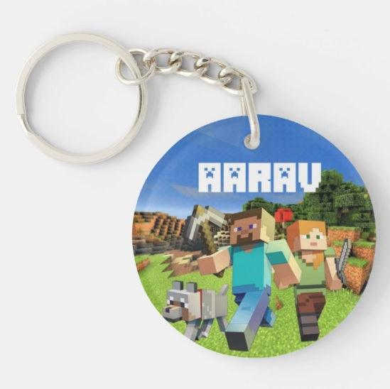 Personalized Minecraft Keychain RETURN GIFTS Pretty UR Party