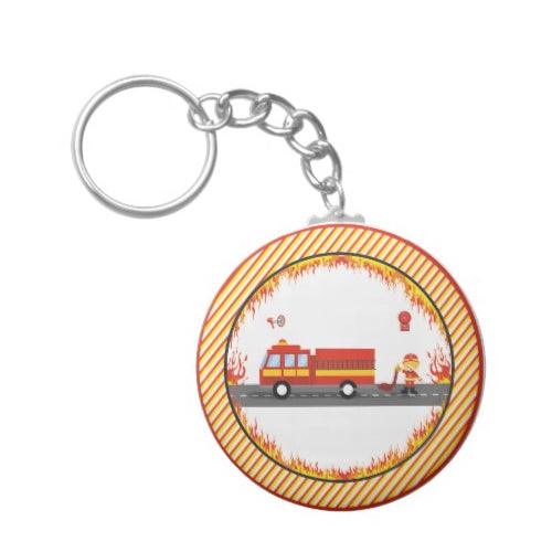 Personalised Fire Truck Keychain RETURN GIFTS Pretty UR Party