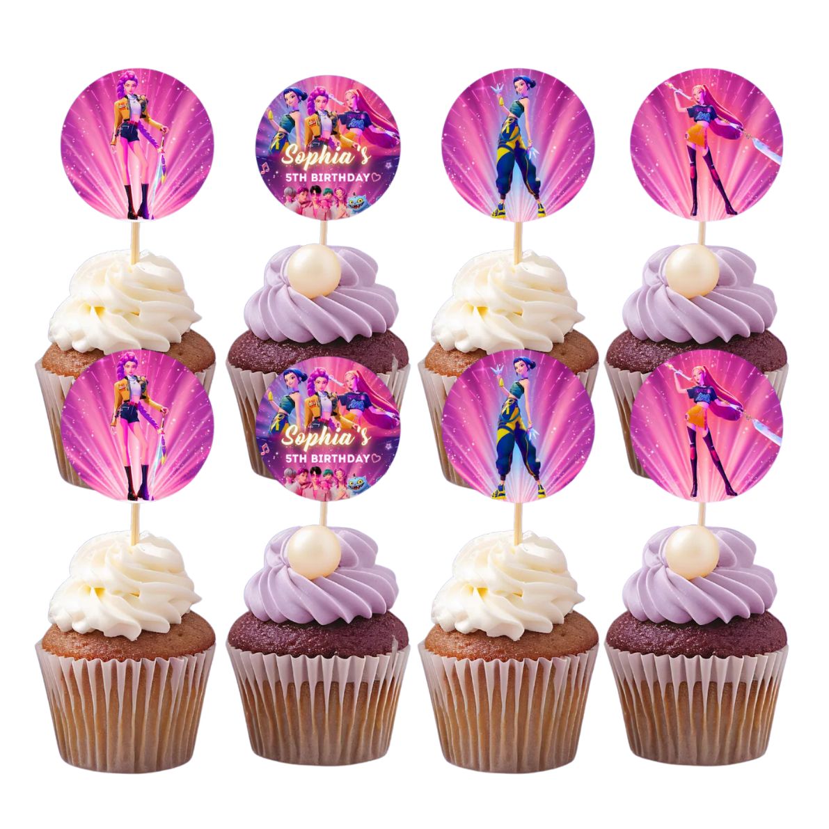 K-Pop Demon Hunters theme Cupcake Toppers K-Pop Demon Hunters theme Cupcake Toppers