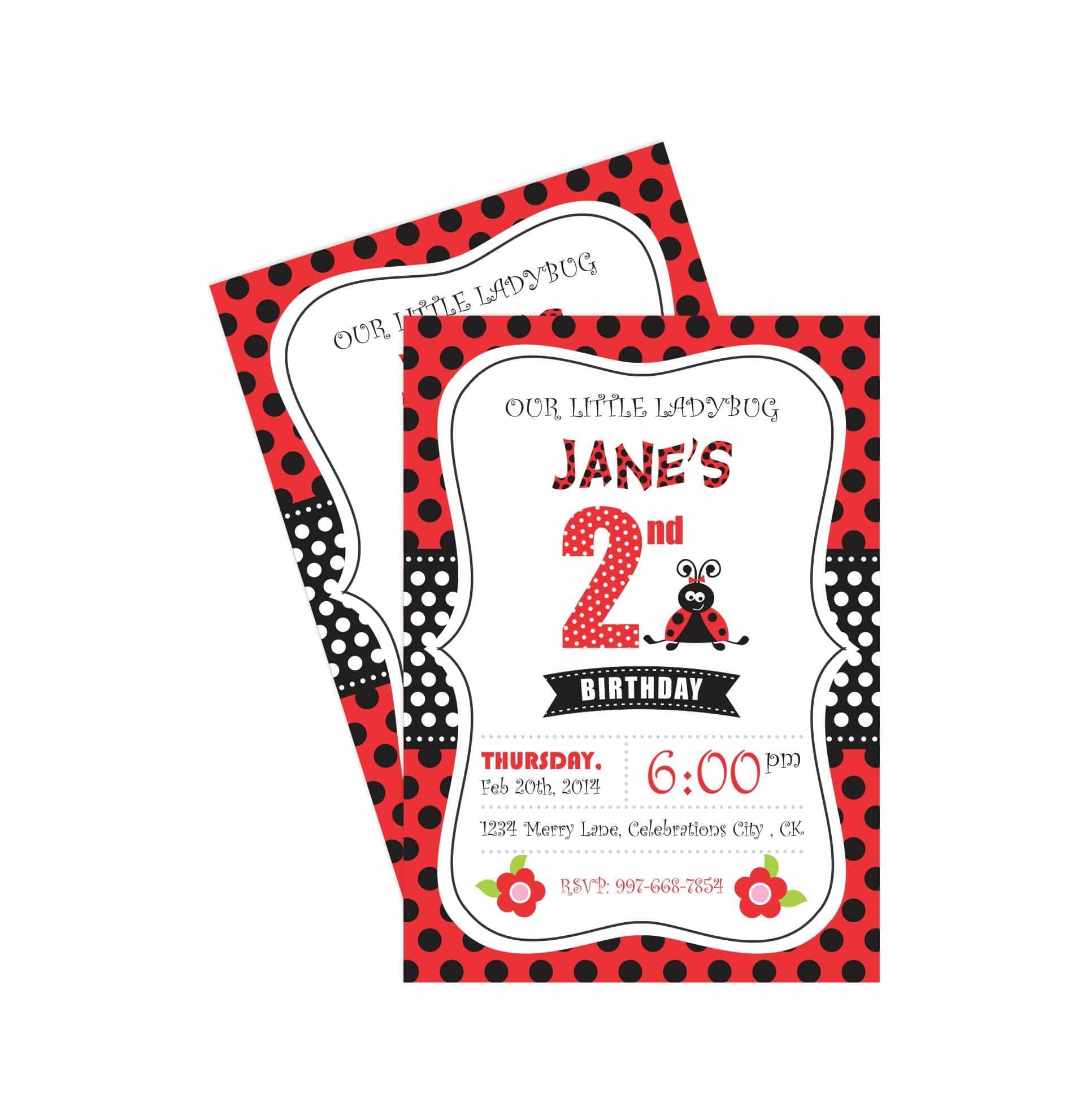 Lady Bug E-Invitations THEME PARTIES Pretty UR Party