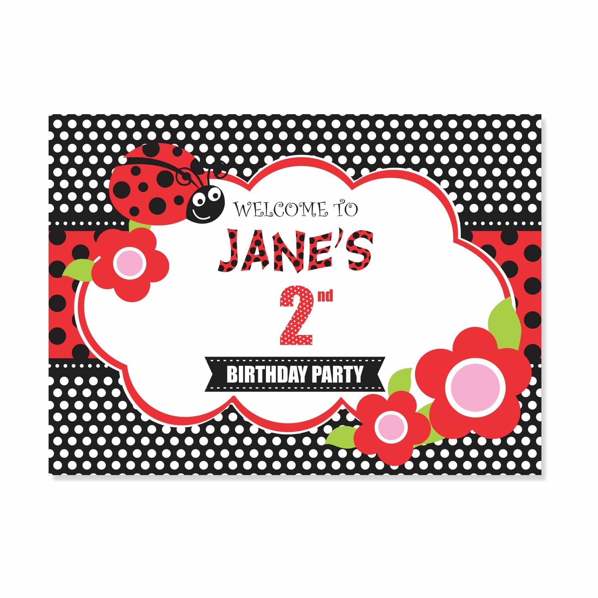 Lady Bug Entrance Banner / Door Sign THEME PARTIES Pretty UR Party