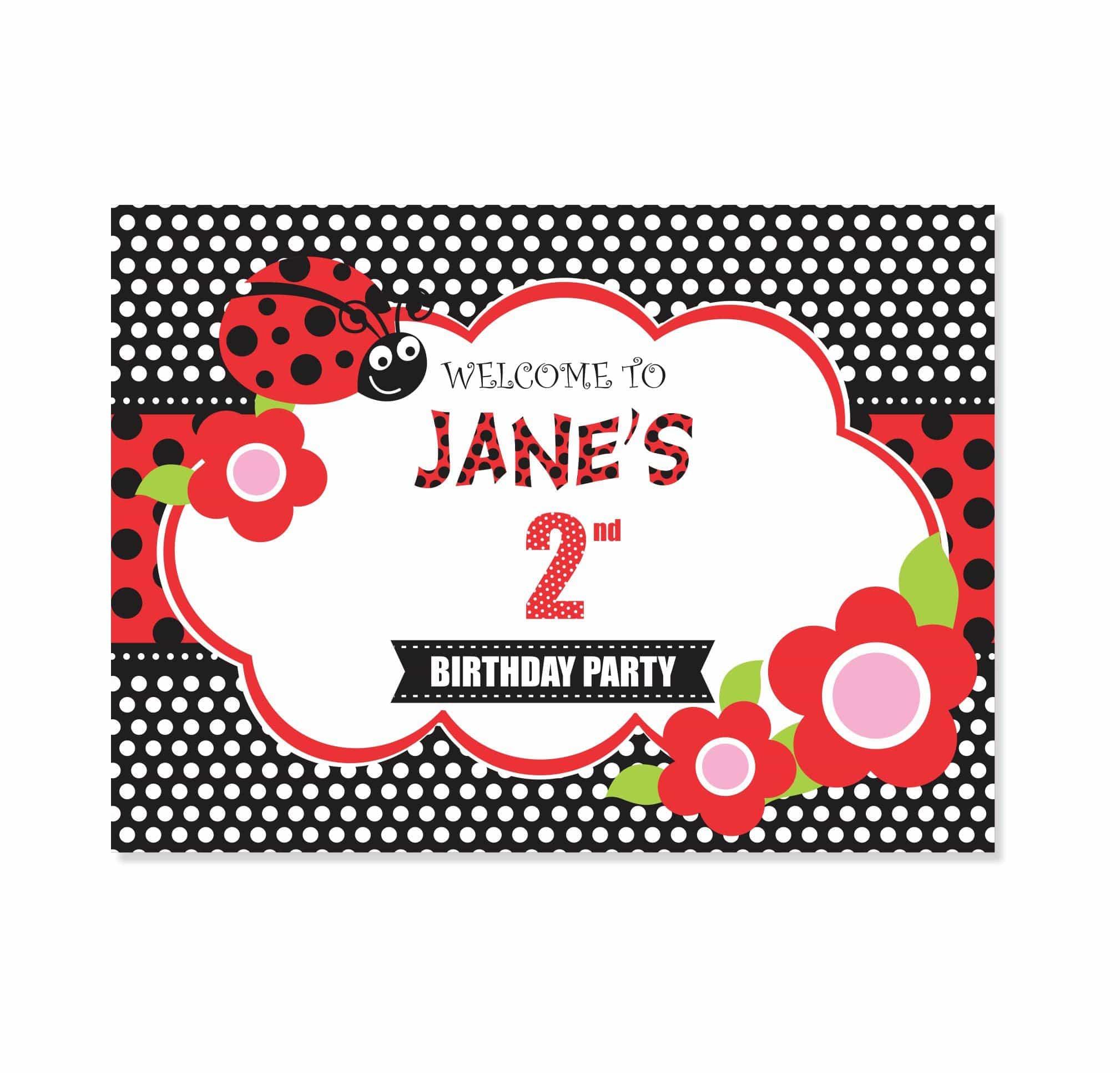 Lady Bug Entrance Banner / Door Sign THEME PARTIES Pretty UR Party