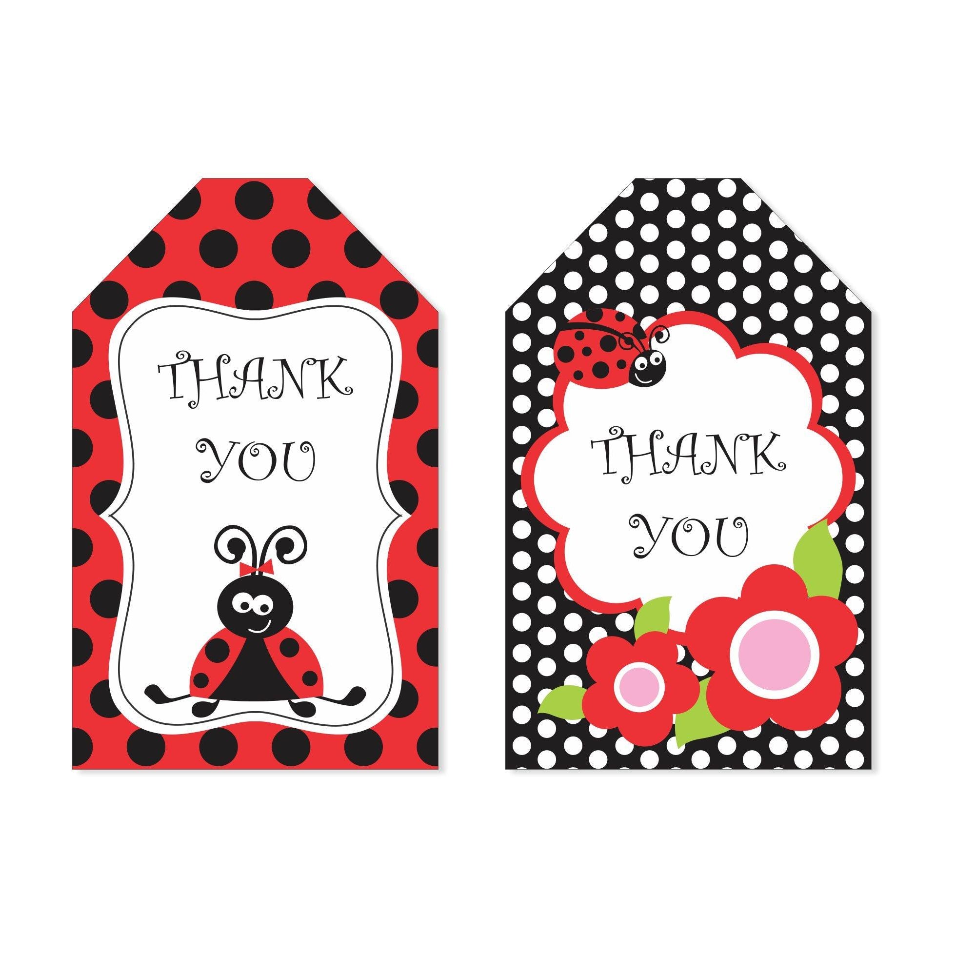 Lady Bug Thank you Tags THEME PARTIES Pretty UR Party